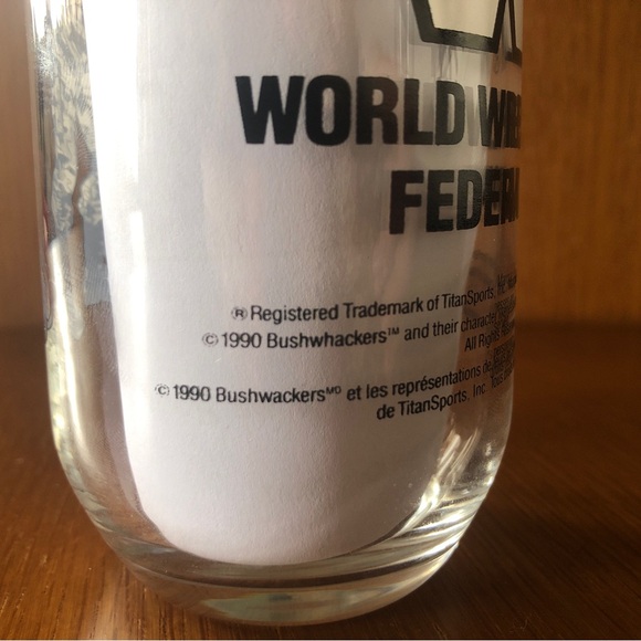 WWF Bushwackers Glass c.1990 - in Perfect Vintage Condition 💪🏻 Luke & Butch - Picture 3 of 7